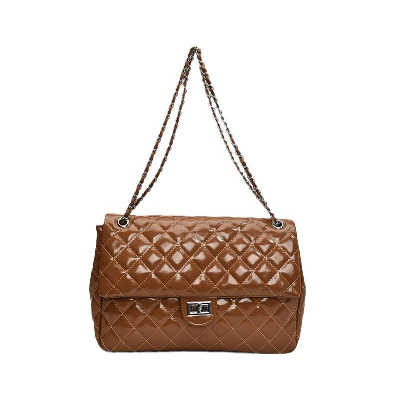 Rhombus Chain Bag Women's Bag 2025 New Fashionable Large-capacity Commuter Shoulder Bag Casual Versatile Messenger Stray Bag
