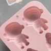 6-Hole Cartoon Astronaut Rocket Shaped Silicone Mold Chocolate Dessert Diy Handmade Candle Soap Making Tool