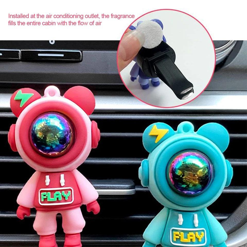 Clip Profumo per Uscita Aria Auto Astronauta Cartone Animato Deodorante per Auto Uscita Aria Condizionata Aromaterapia Decorazione Interni Auto
