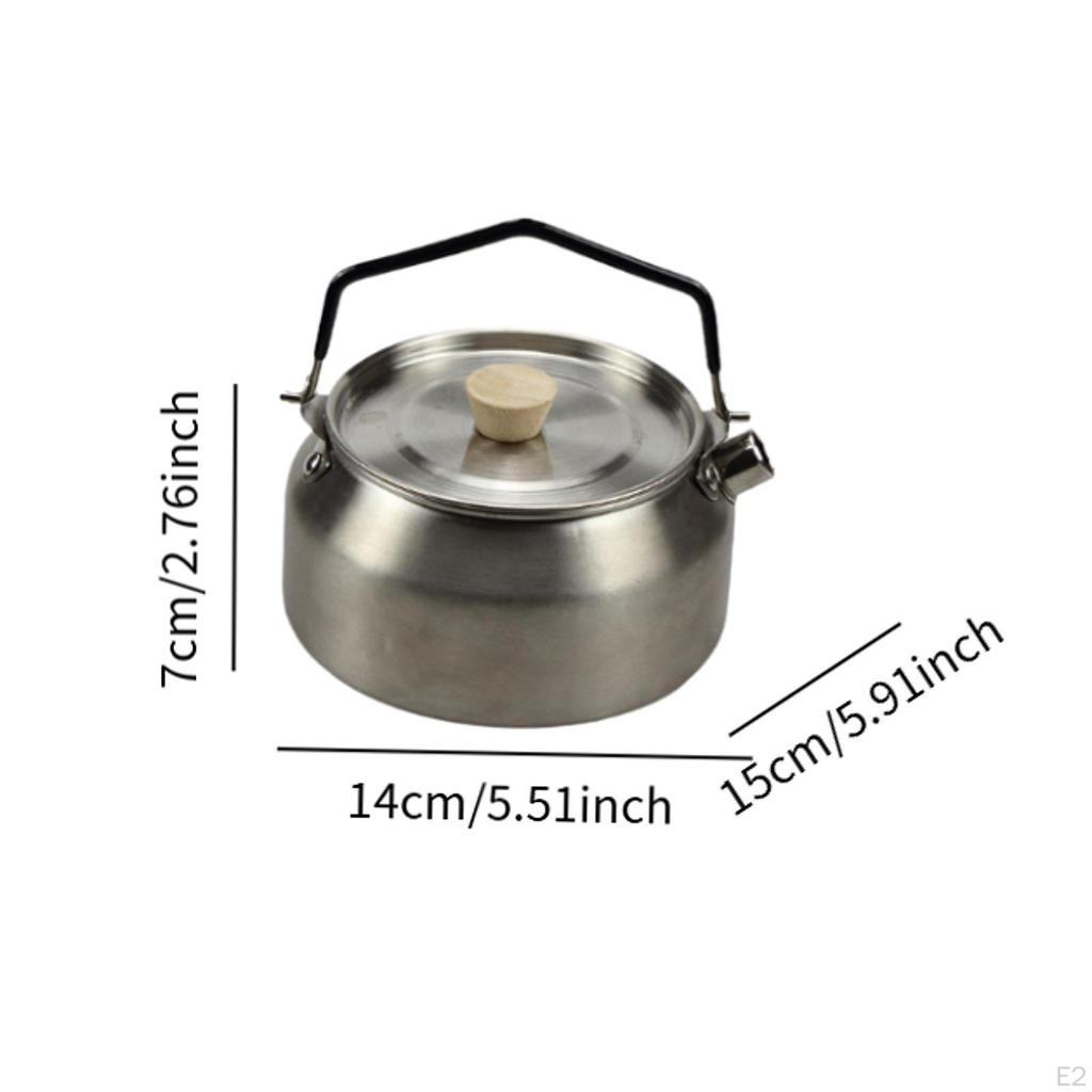 Camping Kettle Tea Pot with Lid Drinkware for Boiling Water Hiking