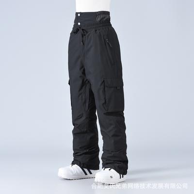 New Snowboard Pants Men Winter Ski Pants Women Windproof Waterproof Warm Overalls Couple Snow Trousers Elastic Waist