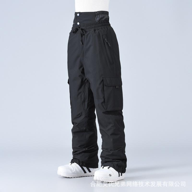 New Snowboard Pants Men Winter Ski Pants Women Windproof Waterproof Warm Overalls Couple Snow Trousers Elastic Waist