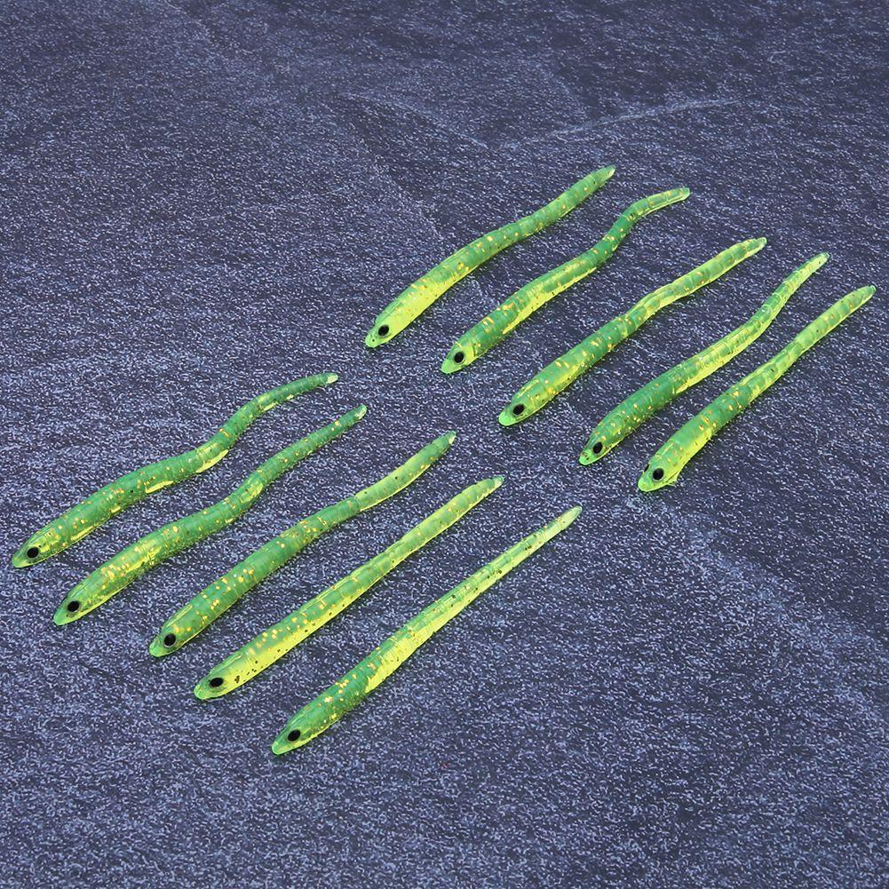 10 pcs Silicone Artificial Worm Earthworm Soft Fishing Lures Bait Fish Tackle Accessories Kit