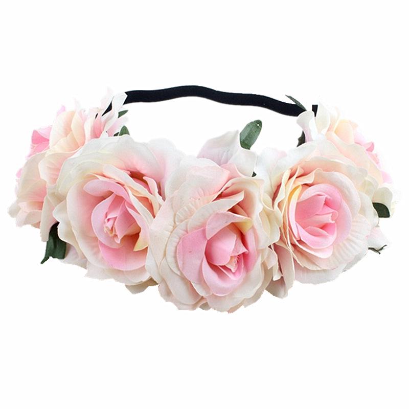 Halloween Rose Hair Band Hair Hoop Cosplay Costume Party Flannel Flowers Crown Headband Festival Hair Garland Wedding