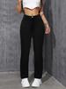 Womejeans Women's Slim Fit Black Jeans - Casual Versatile Long Pants