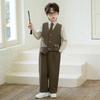 Spring Embroidered Hanfu Vest Set for Boys - Traditional Style Recitation & Performance Outfit