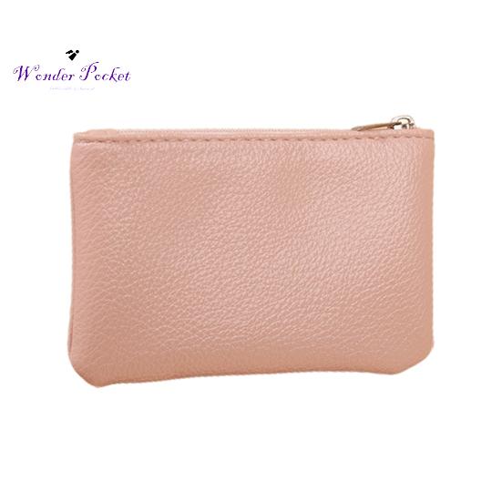 Portofel pentru femei, portabil, mini scurt, model Lychee, din imitație de piele Suport pentru carduri, fermoar neted, portofel subțire, monedă