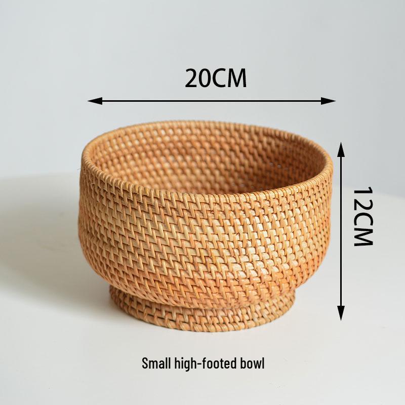 Handcrafted Nordic Autumn Rattan Fruit Bowl - American Style Living Room Decor