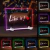 LED Drawing Board with 7 Pens Reusable Memo Pad Acrylic Wall Mounted or Stand