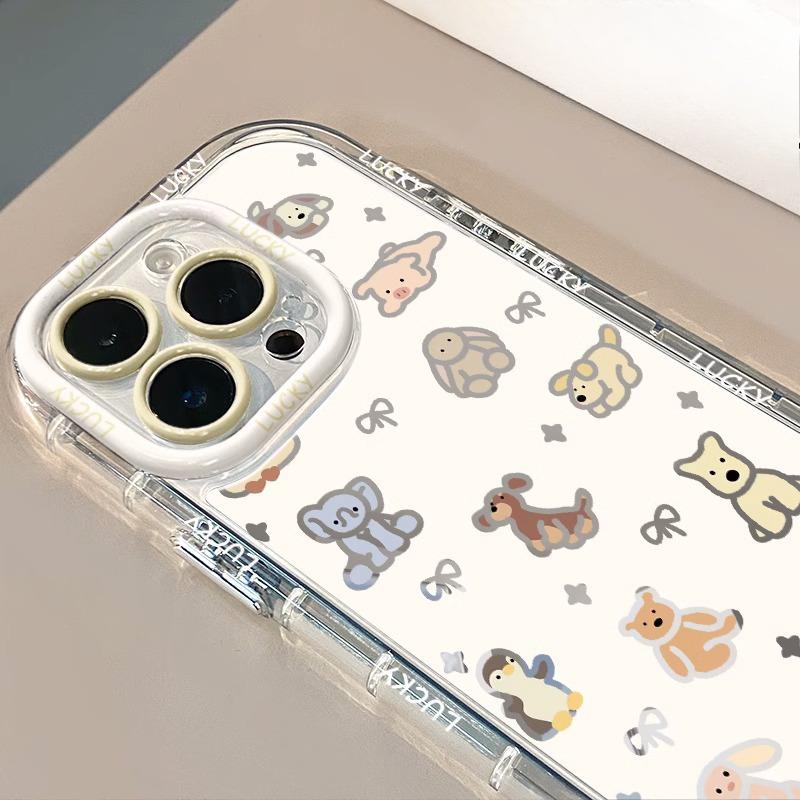 Hollow Animal Park Suitable for Apple 16 Promax Mobile Phone Case 14 Cream Mirror 15 Cartoon 13 Anti-fall 12