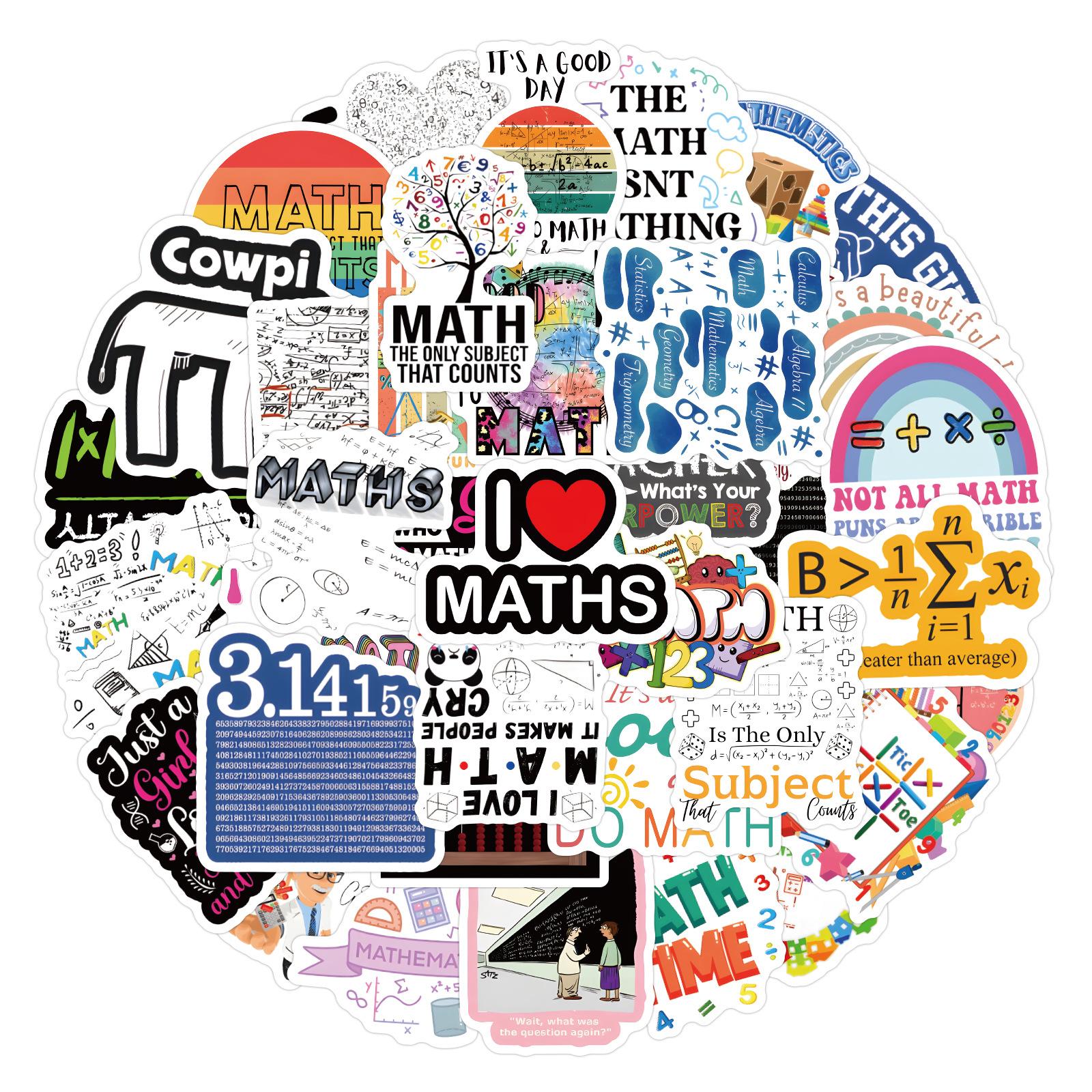 60 Новых Математика Математика Дудл Наклеек Украшают Чемодан Блокнот Гитару Мультяшные Наклейки
