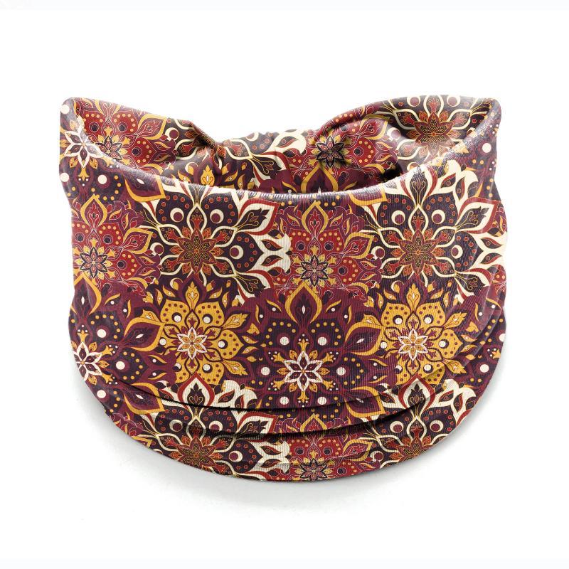 Vintage Boho Flower Print Headbands Women Wide Twist Knotted Elastic Hair Bands for Date Night Casual Outings