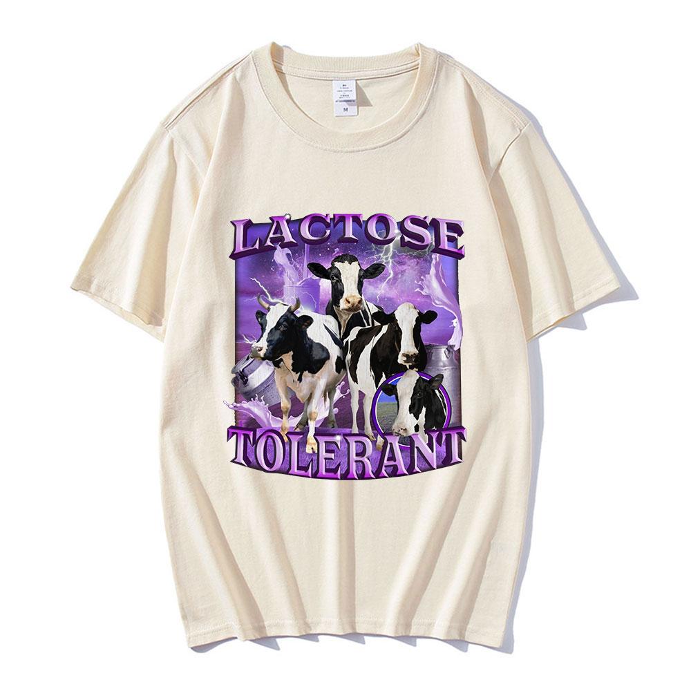 

Lactose Tolerant Funny Meme Graphic T-Shirt Men Vintage Fashion Short Sleeve T-shirts 100% Cotton Casual Cozy Oversized T Shirts 4XL