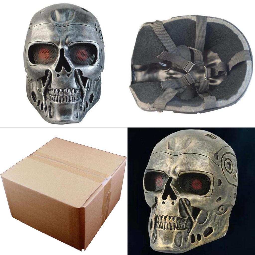 Silver And Copper Dc-10 Terminator Mask For Halloween Costume Party And Role Play