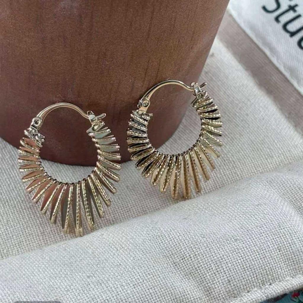 European and American Exaggerated Lines, Sunflower Ear Buckles, Earrings, Light Luxury and Cold Wind Stud Earrings, Earrings.