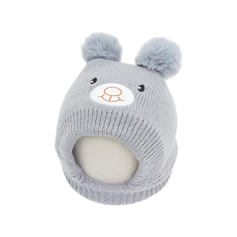New Bear Kids' Knitted Winter Hat with Ear Protection & Scarf