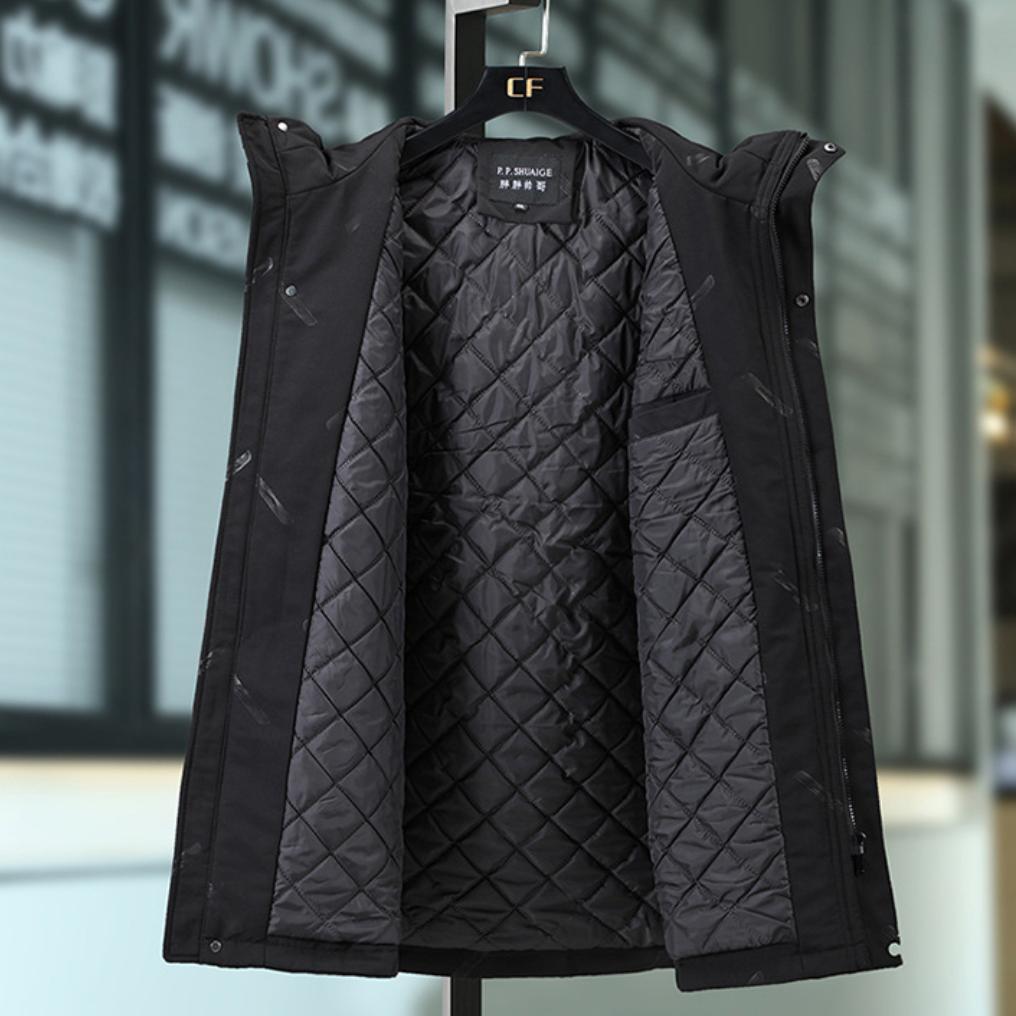 Winter verdickte Übergröße mit Kapuze, lässiger Reißverschluss, lockerer Typ, Stehkragen, warme Jacke, 4XL-10XL