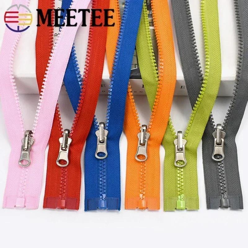 2-10Pcs Meetee 70cm 5# Resin Zipper Rotary Slider Double Sided Open-End Zippers for Jacket Coat Zip Puller Sewing Accessories