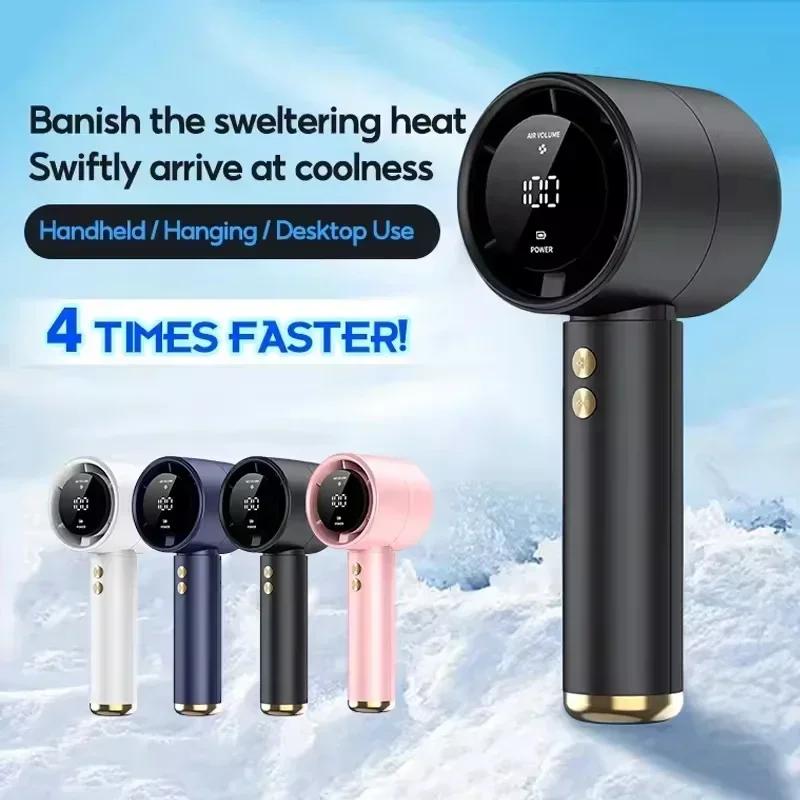 Motorcycle Ultra-Portable Turbo Cooling Fan - Adjustable, High-Velocity Handheld Mini Fan with 100+ Airflow Levels