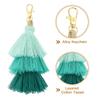 Tri-Layered Tassels 6.7Inch Tassel Bag Charm Bohemian Keychains Handmade Tassel Keychain for DIY Projects