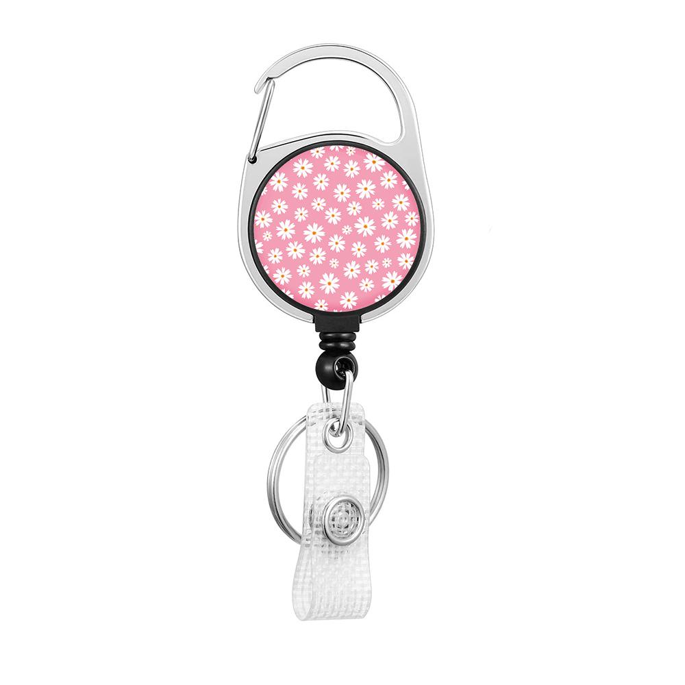 Flower Butterfly Chrysanthemum Doctor ID Badge Clip Lanyards Holder Porta Credencial Reel Nurse Retractable Keychain Wholesale