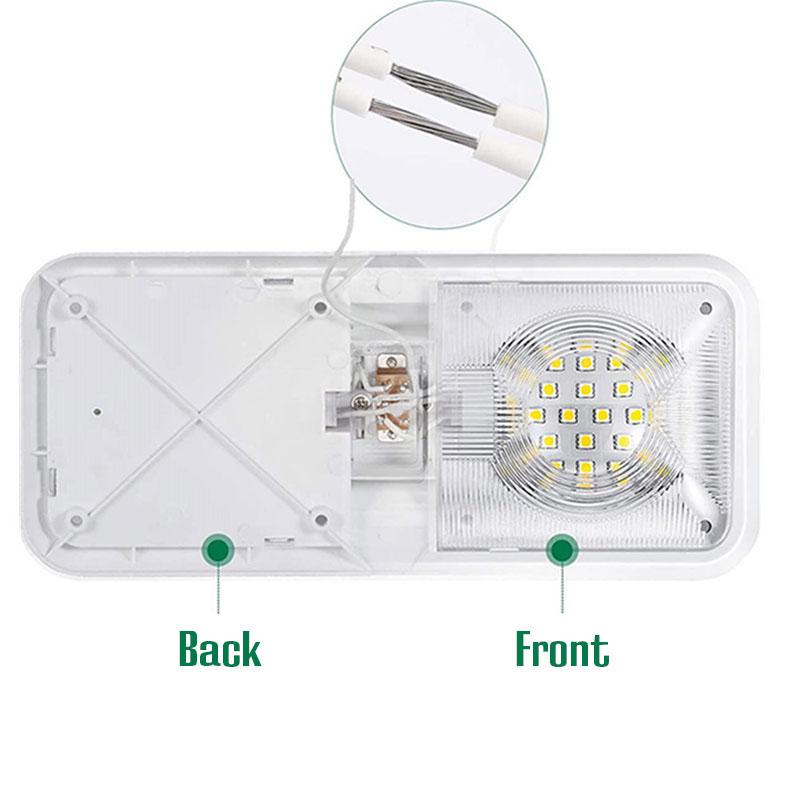 12-24V RV LED Dome Light Boat Camper Trailer Caravan Car Double Ceiling Light Indoor Lighting Universal Car Accessories