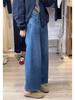 Women's High-Waist Black Gray Jeans - Autumn/Winter Loose Straight-Leg Wide Pants