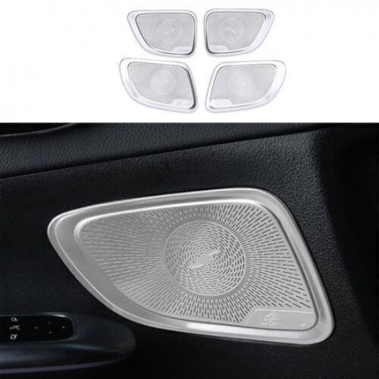 Fit For Benz GLC X254 2023~2024 Silver Steel Inner Door Speaker Frame Cover Trim