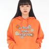 Oversized Drop Shoulder Flower Hoodie_Coral