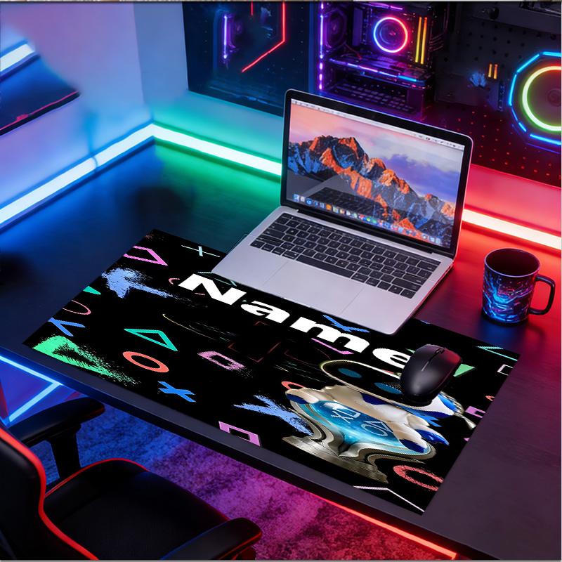 Custom Name Personalized Cosmic Bot Crew Pattern Mousepad, Laptop PC Desk Mat, Decorative Desk Mat for Home Keyboard Pad Gift