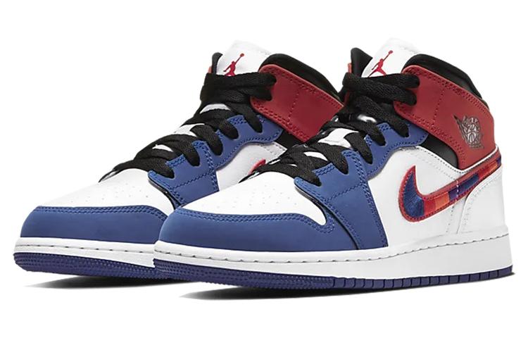 Jordan 1 Mid Rush Blue University Red GS BQ6931-146