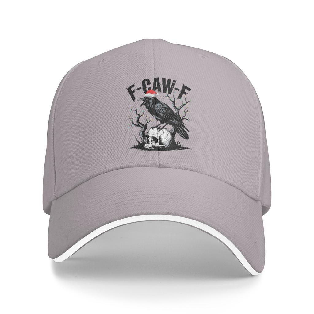 F-Caw-F Funny Black Bird And Skull Meme Sun Baseball Cap Spring Stylish Trucker Hat For Women Men Running Hippie Baseball Caps
