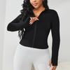 Quick Drying Nude Fitness Yoga Zipper Tight Long Sleeved Fitness Jacket High Elasticity Tight Sports Top For Women