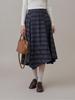 Ge Ming French Retro Plaid Irregular A-line Midi Skirt - Women's Winter High-Waist Skirt S3042F