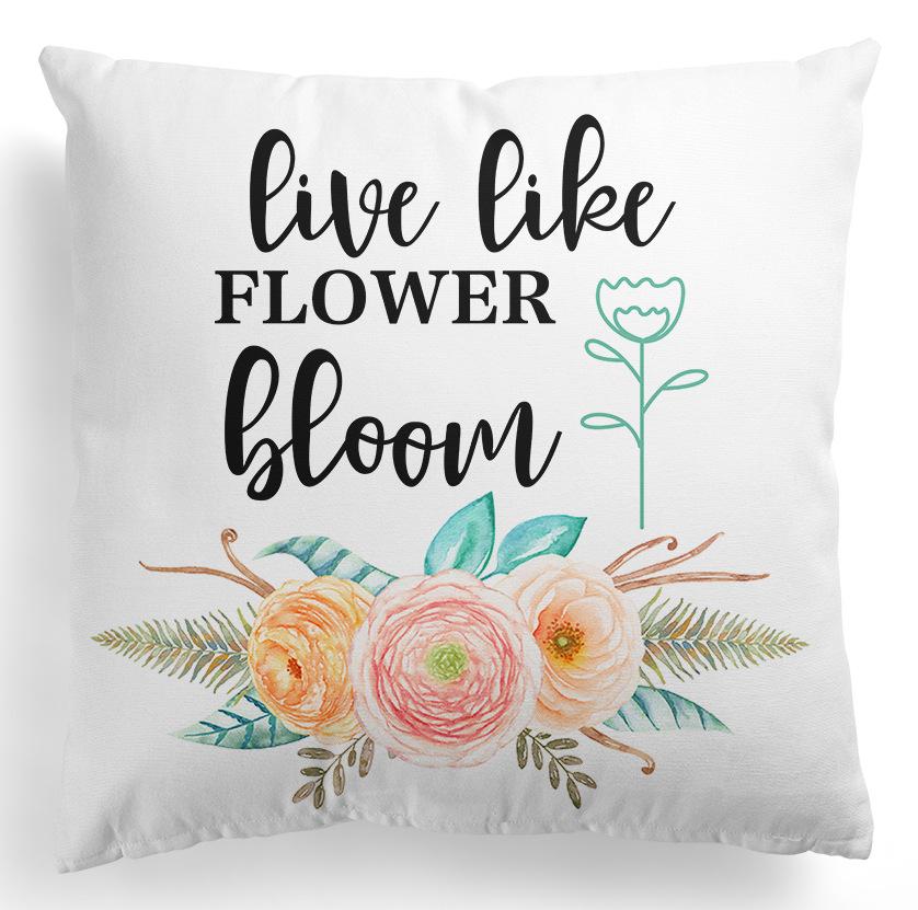 New Spring Flower Pillowcase Easter Bicycle Small Truck Peach Leather Velvet Printed Home Pillowcase