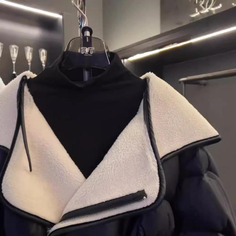 Herbst- und Winter Damen Neue Business Baumwolljacke mit Taillengürtel Slim Fit Colorblocking Lässig High-End Damenmantel