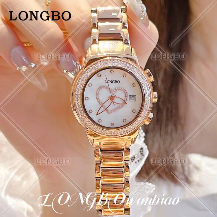 Женские модные часы Longbo с инкрустацией бриллиантами - Модель 6032