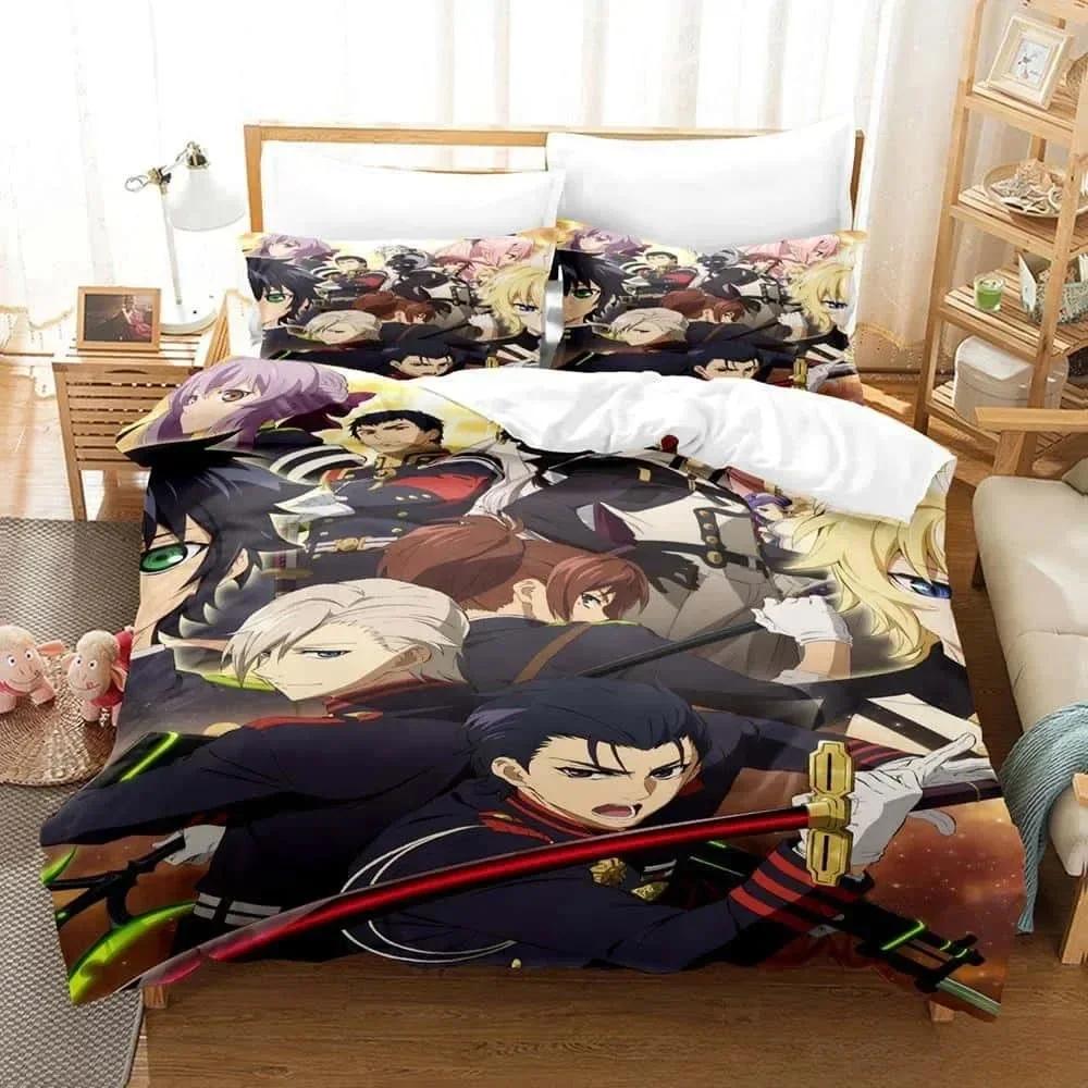3D  Seraph of the End Printed Bed Set Duvet Cover Pillowcase Bedding Set Bed Linen Sheet Quilt Cover Full Queen King Size