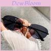 Y2k Metal Oval Sunglasses With Rainbow Silver Lenses For Streetwear And Party Fashion