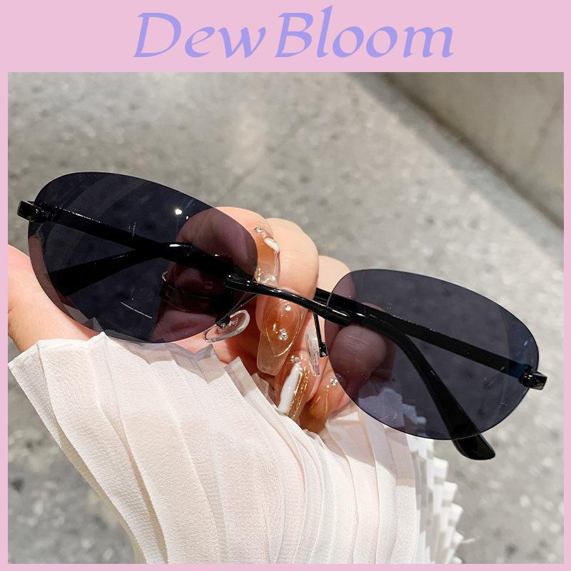 Y2k Metal Oval Sunglasses With Rainbow Silver Lenses For Streetwear And Party Fashion