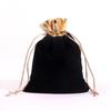 Black Custom Velvet Drawstring Jewelry Pouch
