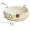 Cozy Cat Bed for All Seasons Handwoven Cotton Rope Bed, Scratchable Indoor Sleeping Basket, Breathable Woven with Pad Round Pet House Cats Kittens And