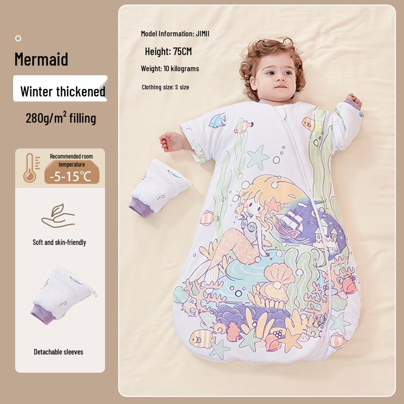 Beikoo Baby Sleep Bag: All-in-One Anti-Kick Quilt, Pure Cotton, Temperature Regulating, for Spring/Autumn/Winter, A-Class Pajamas.