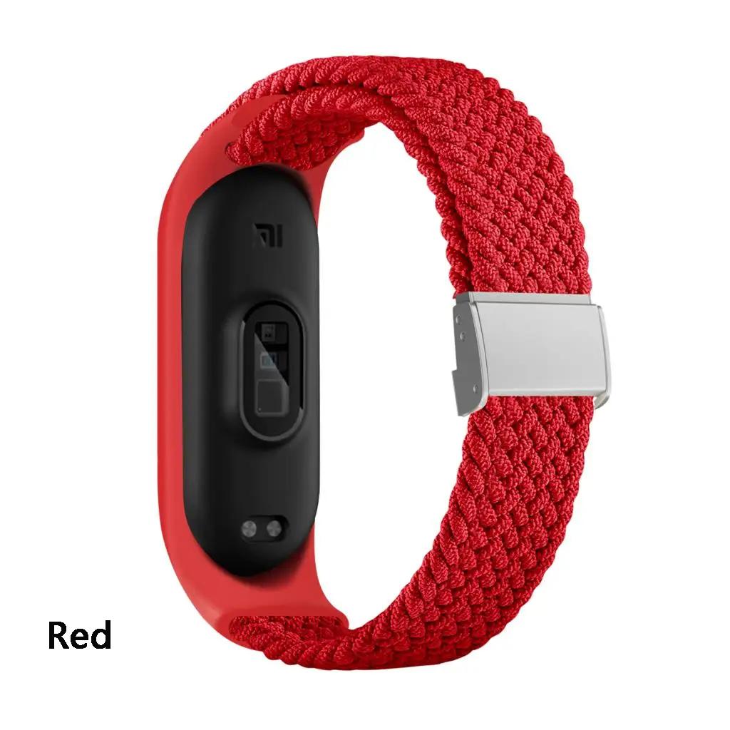Nylon Braided Strap For Mi Band 7 6 5 Stainless Steel Buckle Elastic Adjustable Bracelet Band for Xiaomi Miband 4 3 5 6