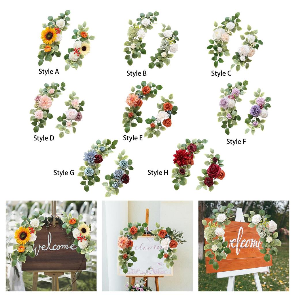 2 Stück Hochzeitsbogenblumen Eckblumen für Jubiläumsfeier Geburtstag