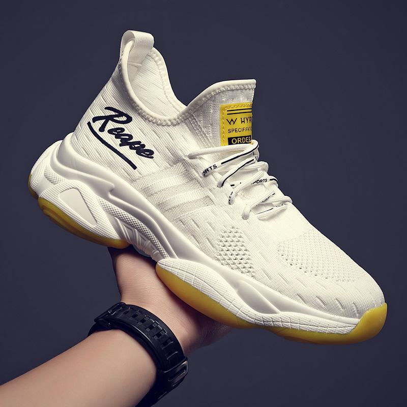 

Мужская обувь очень большого размера, новые сетчатые спортивные туфли лето 2025, модная повседневная обувь, папины кроссовки на толстой подошве с внутренней высотой 44