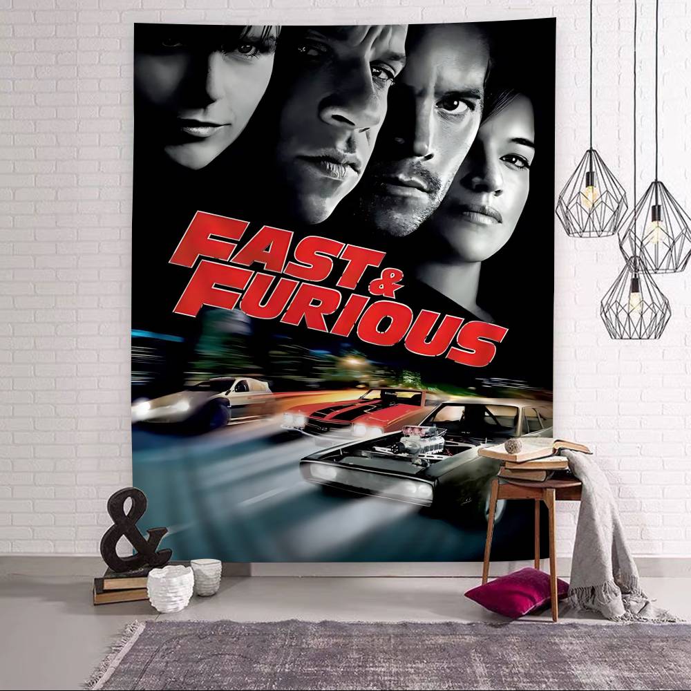 Classic Vintage Fast and Furious Cartoon Tapestry for Living Room Home Dorm Decor INS Home Decor