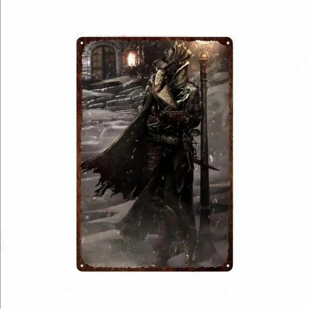 Plaque Metal Tin Signs Bloodborne Wall Decoration Vintage Art Posters Iron Painting for Man Cave Home Cafe Game Room Club Bar