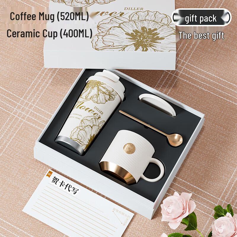 Dilebelle Insulated Mug & Ceramic Cup Gift Set