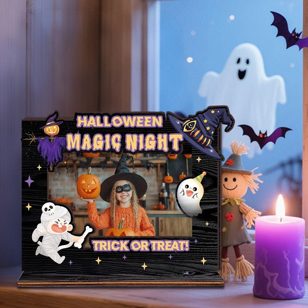 Creative Wood Photo Frame Happy Halloween Design Happy Halloween Decor Frame  Office